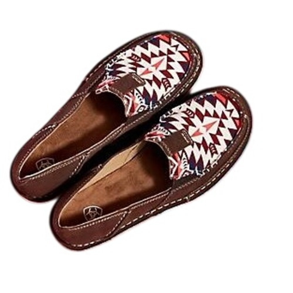 Ariat Cruiser Womens Brown Suede Southwestern Print Slip On Moc Loafers Shoe 7B‎